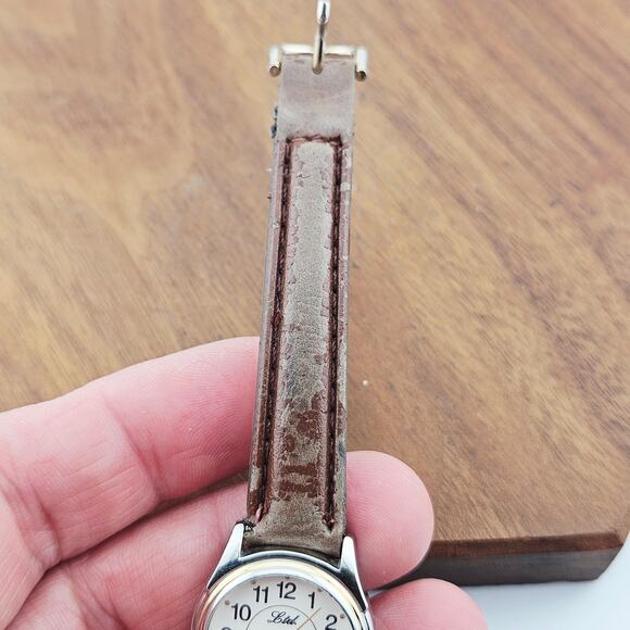 LTD Women's Two Tone Quartz Watch Brown Leather Band Simple Casual Everyday - Picture 7 of 7